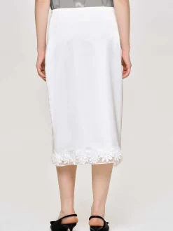 Source Unknown Bas-Jupe En Satin Applique, Blanc