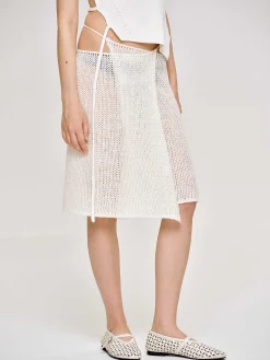 Source Unknown Bas-Jupe En Tricot Semi-Transparente, Bouleau