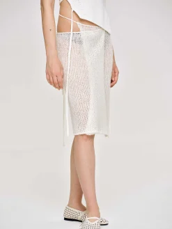 Source Unknown Bas-Jupe En Tricot Semi-Transparente, Bouleau