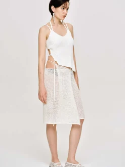 Source Unknown Tricots-Jupe En Tricot Semi-Transparente, Bouleau
