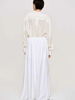 Source Unknown Vêtements-Jupe Longue En Lin Dhanila, Blanc Optique