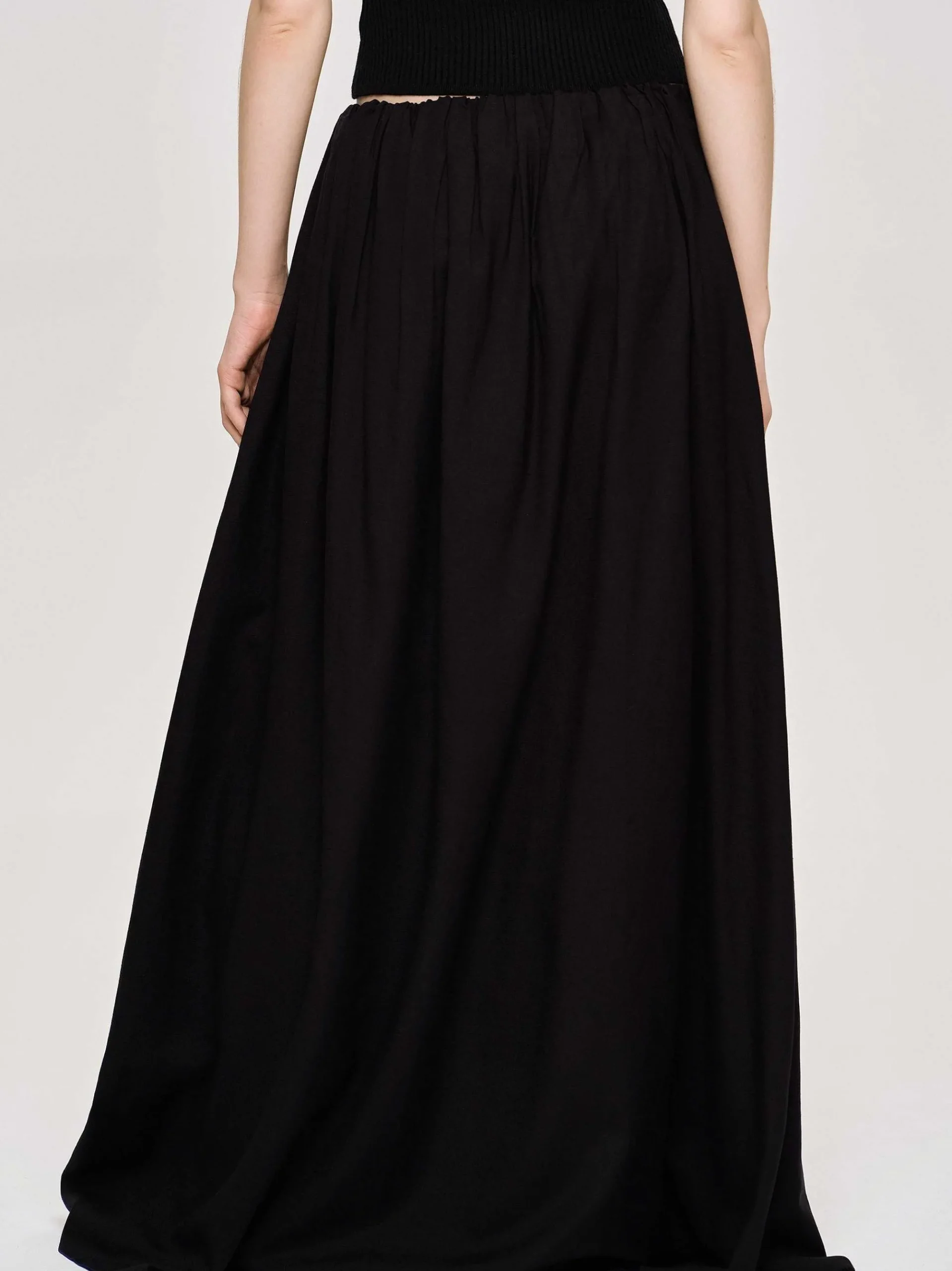 Source Unknown Vêtements-Jupe Longue En Lin Dhanila, Noir