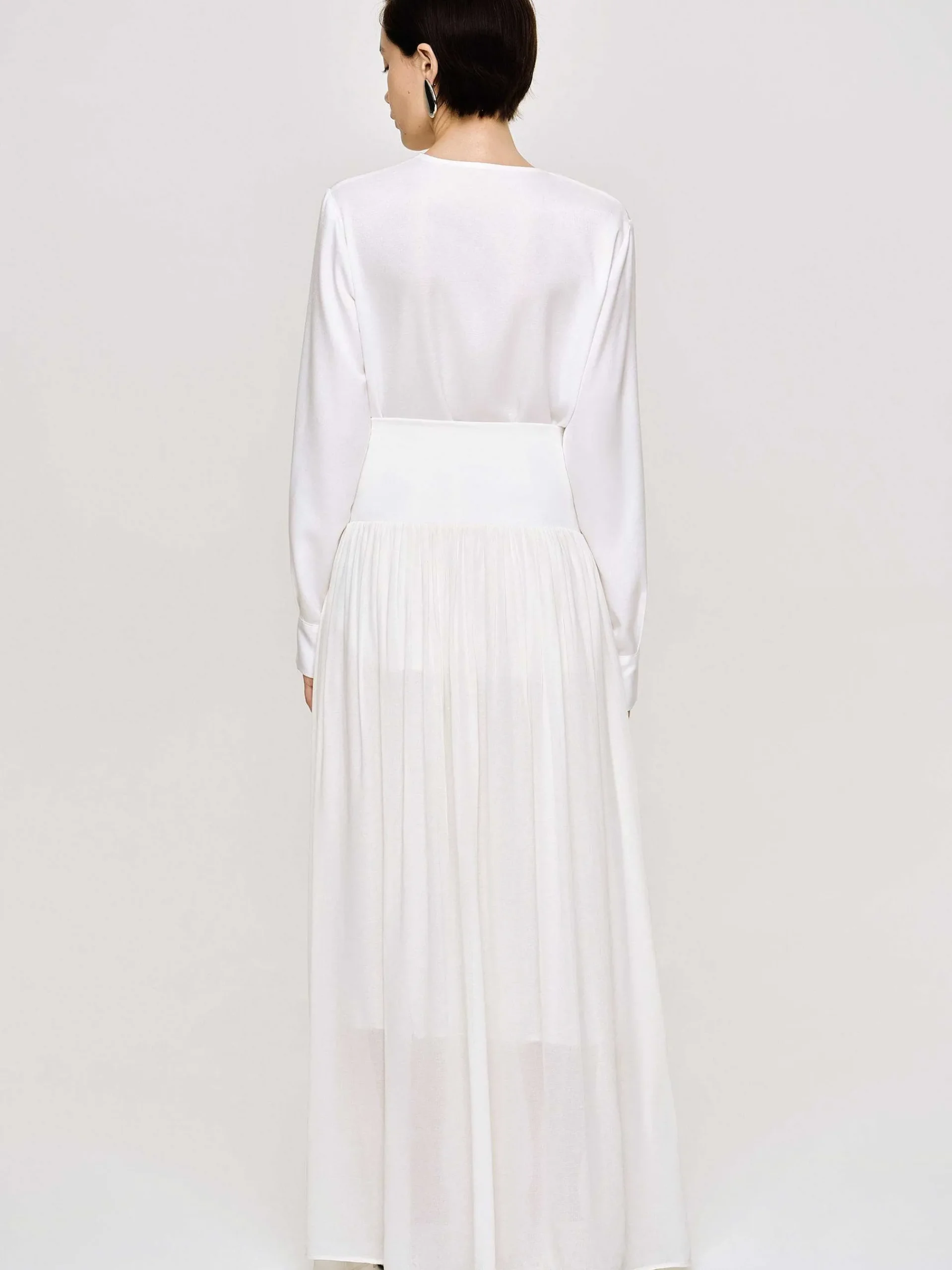 Source Unknown Vêtements-Jupe Longue Taille Basse Ocelia, Blanc
