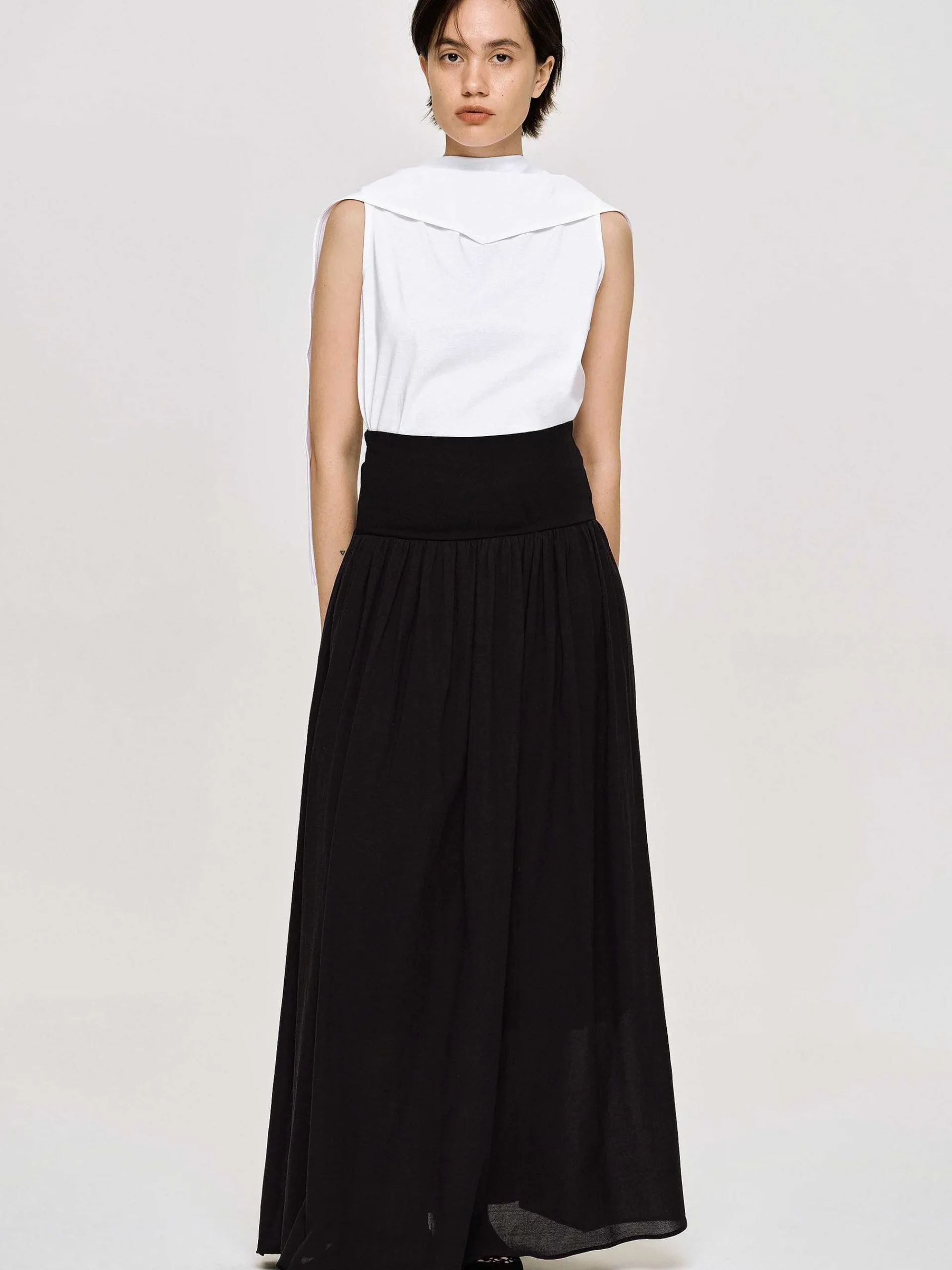 Source Unknown Vêtements-Jupe Longue Taille Basse Ocelia, Noir