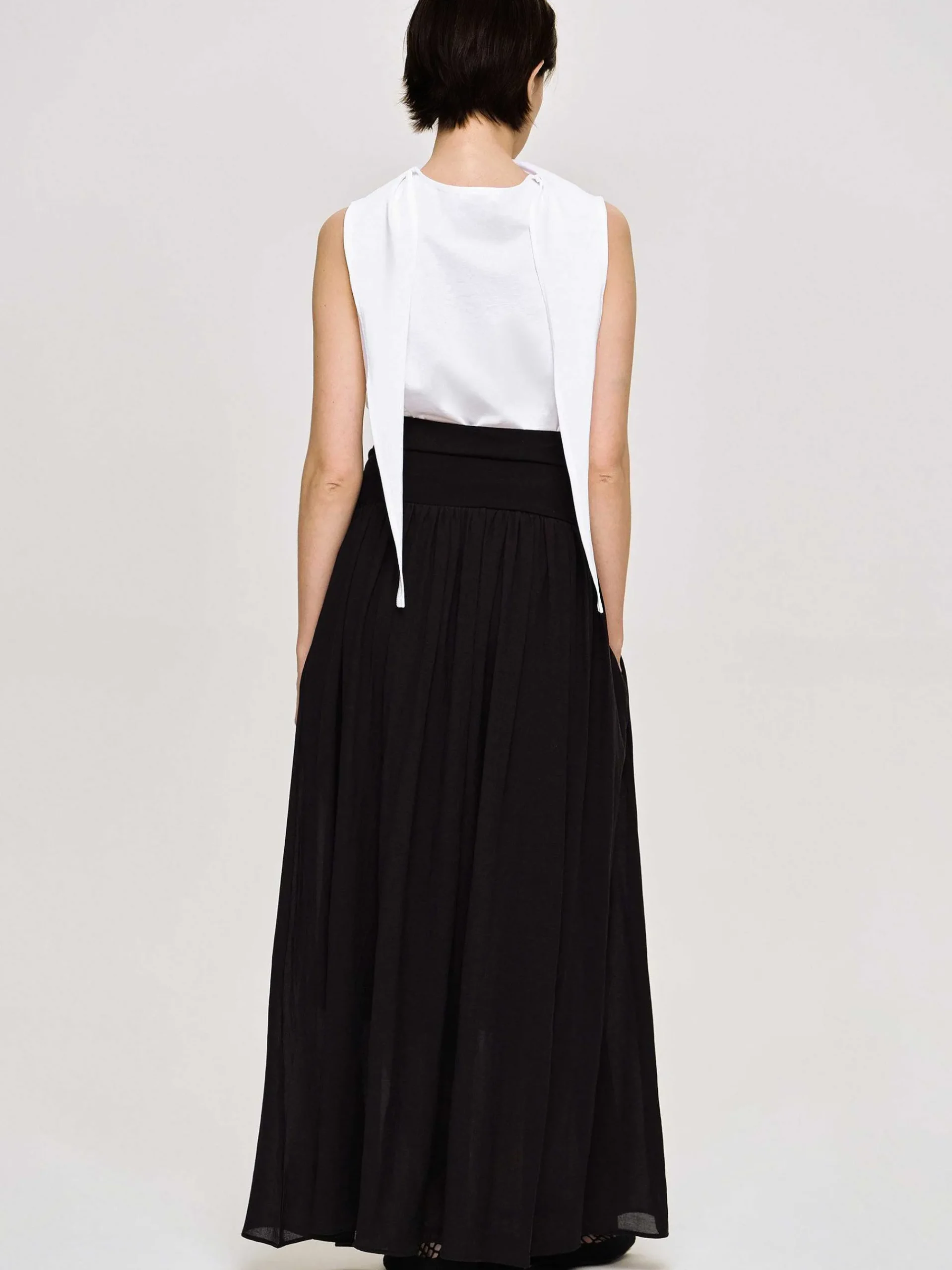 Source Unknown Vêtements-Jupe Longue Taille Basse Ocelia, Noir
