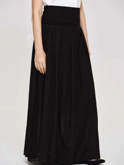 Source Unknown Vêtements-Jupe Longue Taille Basse Ocelia, Noir