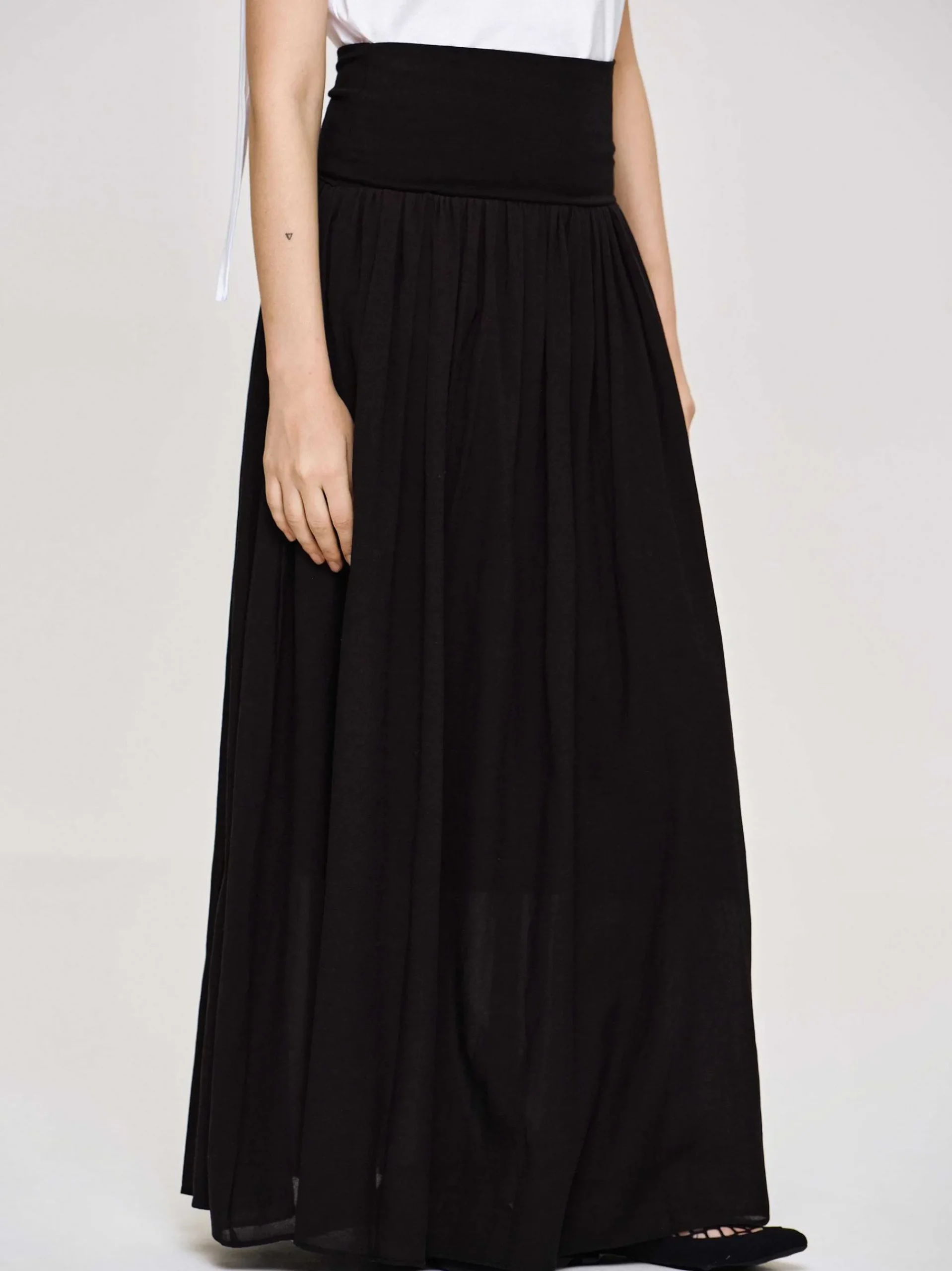 Source Unknown Vêtements-Jupe Longue Taille Basse Ocelia, Noir
