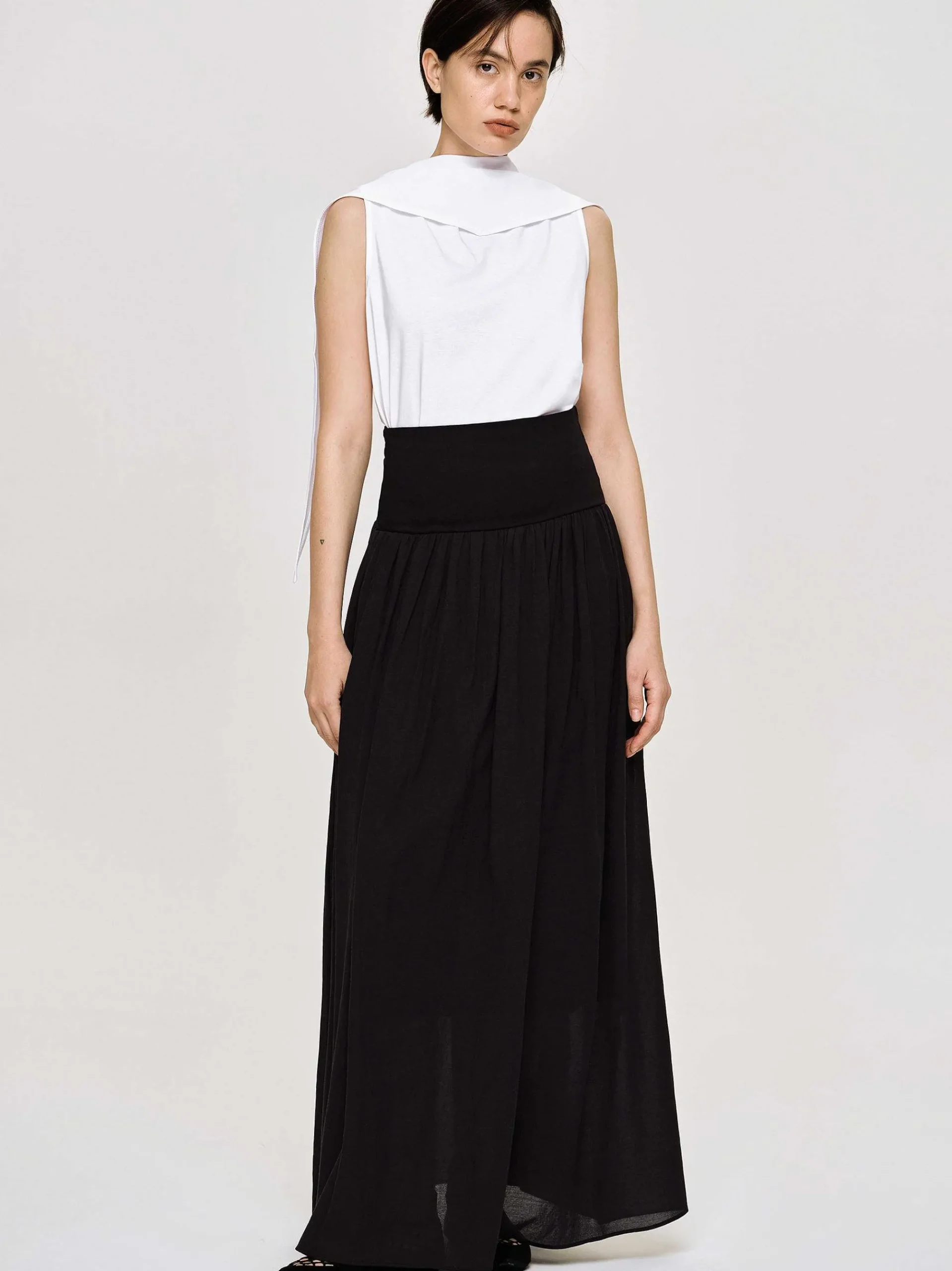 Source Unknown Vêtements-Jupe Longue Taille Basse Ocelia, Noir