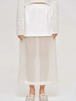 Source Unknown Bas-Jupe Mi-Longue Transparente, Blanc