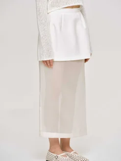 Source Unknown Bas-Jupe Mi-Longue Transparente, Blanc