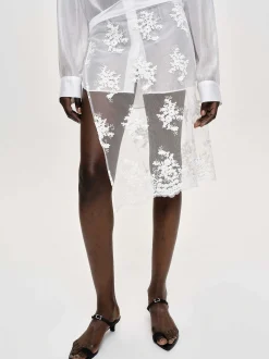 Source Unknown Bas-Jupe Portefeuille A Applique Floral, Blanc