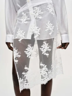 Source Unknown Bas-Jupe Portefeuille A Applique Floral, Blanc