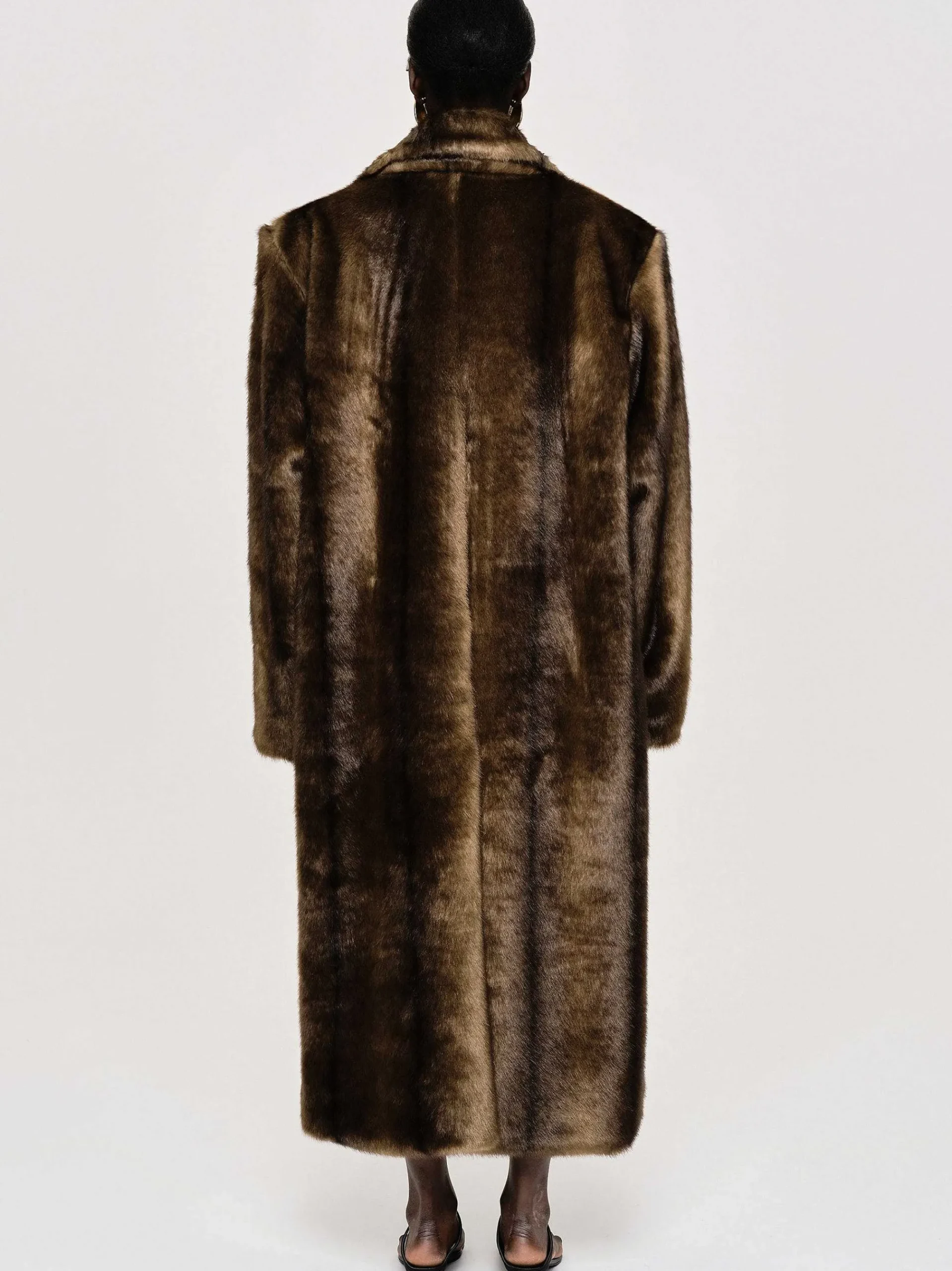 Source Unknown Vêtements D'Exterieur-Manteau Grand-Pere Surdimensionne En Fourrure Wallis, Expresso