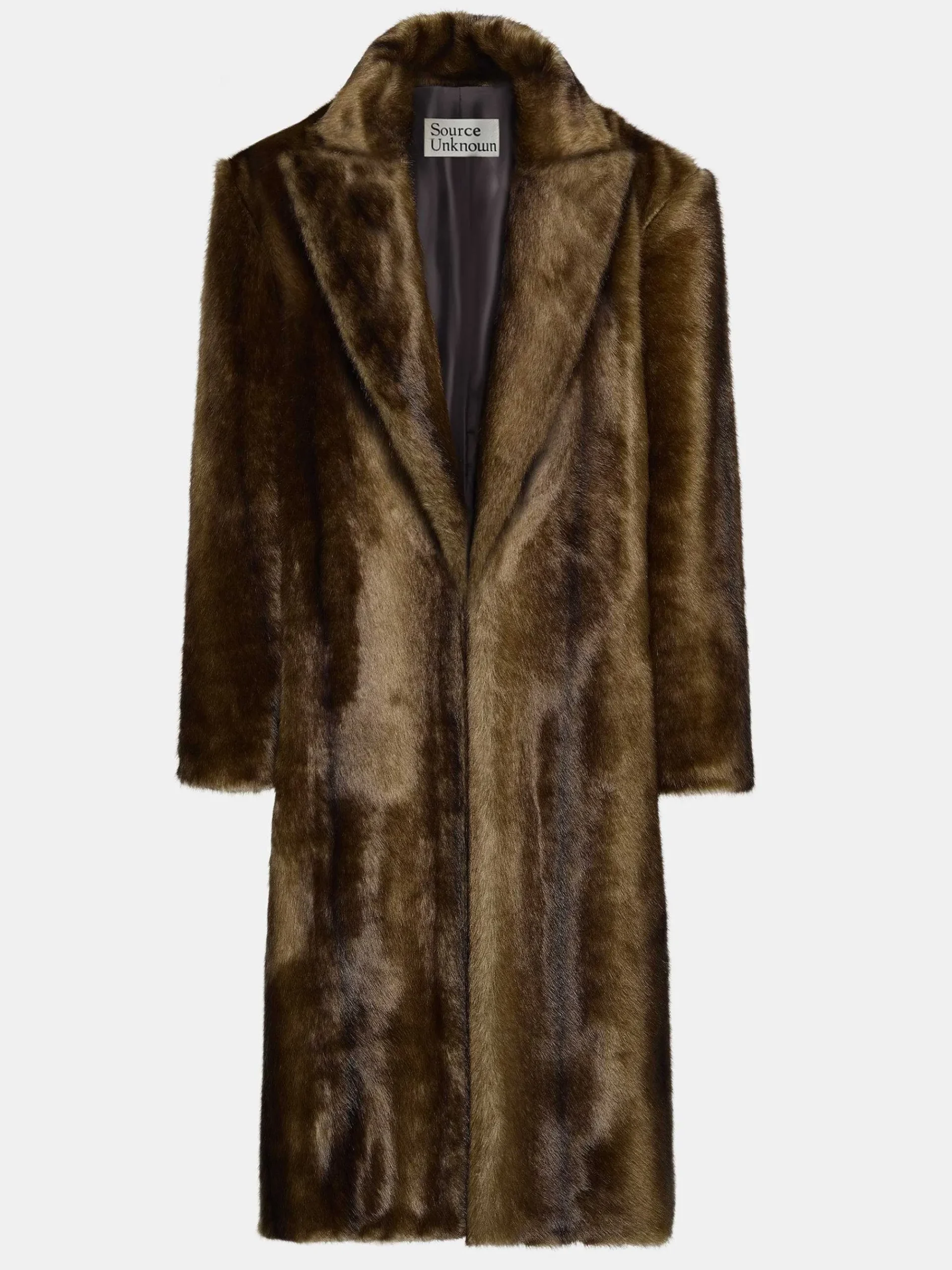 Source Unknown Vêtements D'Exterieur-Manteau Grand-Pere Surdimensionne En Fourrure Wallis, Expresso