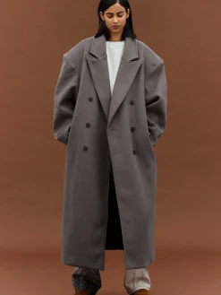 Source Unknown Vêtements-Manteau Grand-Pere Surdimensionne Wallis, Gris