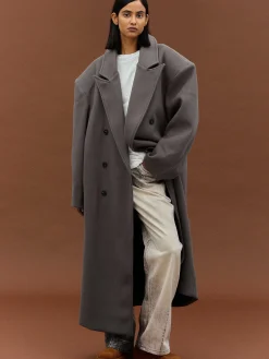 Source Unknown Vêtements-Manteau Grand-Pere Surdimensionne Wallis, Gris
