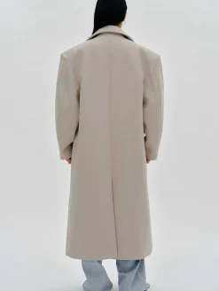 Source Unknown Vêtements D'Exterieur-Manteau Grand-Pere Surdimensionne Wallis, Beige