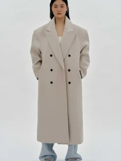 Source Unknown Vêtements D'Exterieur-Manteau Grand-Pere Surdimensionne Wallis, Beige