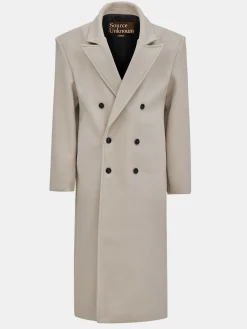 Source Unknown Vêtements D'Exterieur-Manteau Grand-Pere Surdimensionne Wallis, Beige