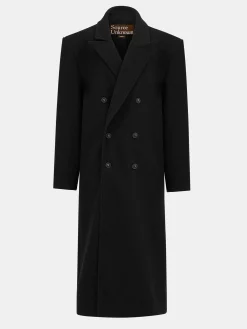 Source Unknown Vêtements D'Exterieur-Manteau Grand-Pere Surdimensionne Wallis, Noir