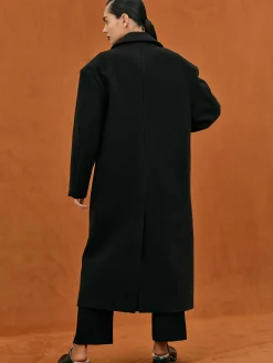 Source Unknown Vêtements D'Exterieur-Manteau Grand-Pere Surdimensionne Wallis, Noir