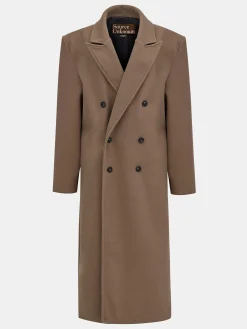 Source Unknown Vêtements D'Exterieur-Manteau Grand-Pere Surdimensionne Wallis, Latte