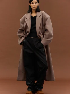 Source Unknown Vêtements D'Exterieur-Manteau Grand-Pere Surdimensionne Wallis, Latte