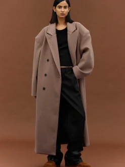Source Unknown Vêtements-Manteau Grand-Pere Surdimensionne Wallis, Latte