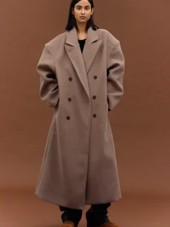 Source Unknown Vêtements-Manteau Grand-Pere Surdimensionne Wallis, Latte