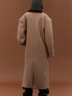 Source Unknown Vêtements-Manteau Grand-Pere Surdimensionne Wallis, Latte