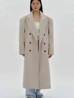 Source Unknown Vêtements-Manteau Grand-Pere Surdimensionne Wallis, Beige