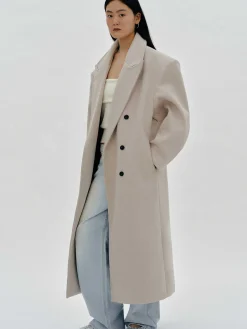 Source Unknown Vêtements-Manteau Grand-Pere Surdimensionne Wallis, Beige
