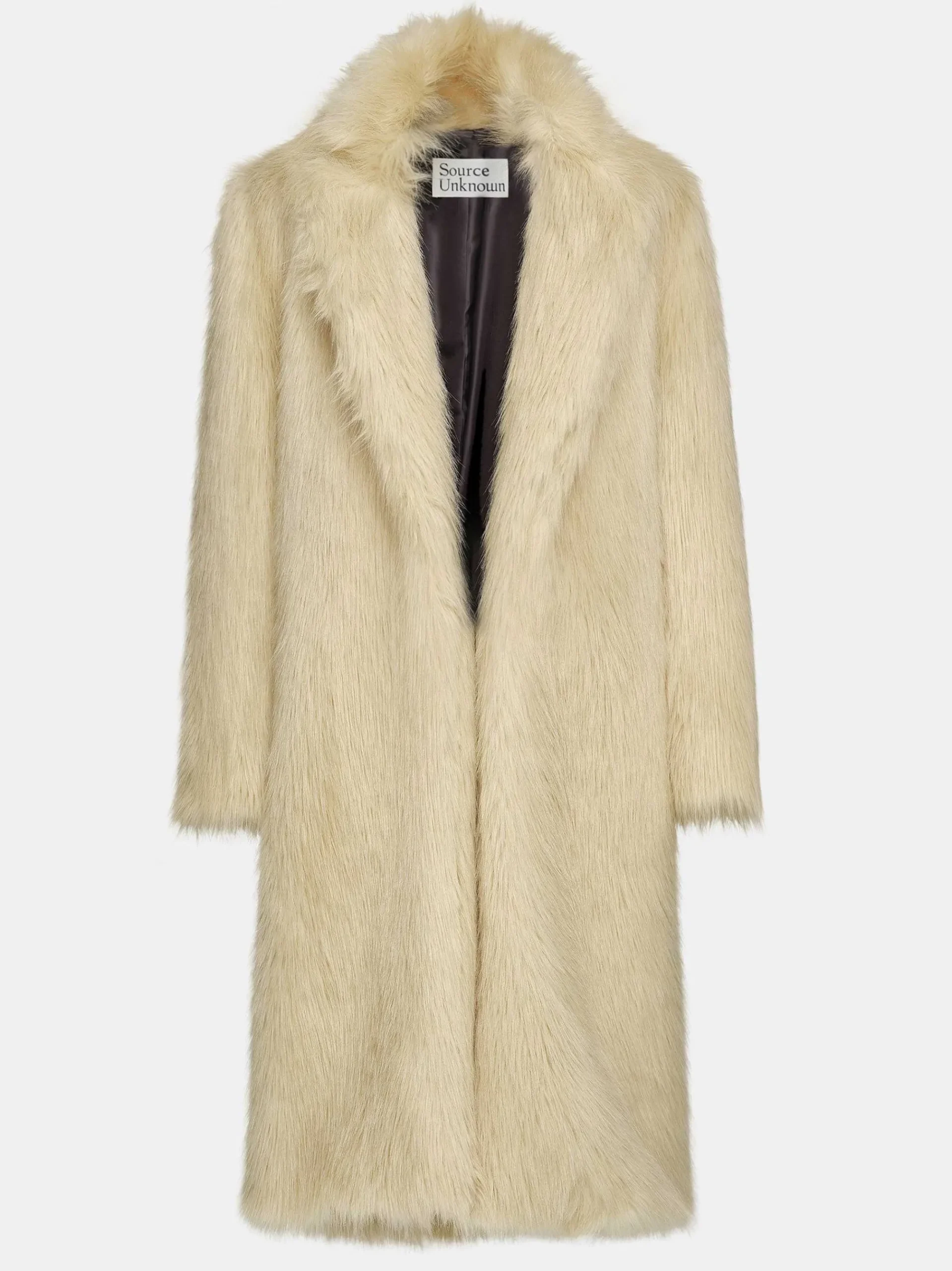 Source Unknown Vêtements D'Exterieur-Manteau Grand-Pere Surdimensionne En Fourrure Wallis, Creme Toscane