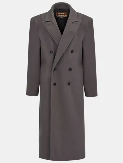 Source Unknown Vêtements D'Exterieur-Manteau Grand-Pere Surdimensionne Wallis, Gris