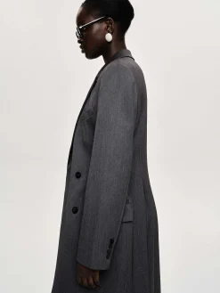 Source Unknown Vêtements D'Exterieur-Manteau Long Sablier Delphina, Anthracite