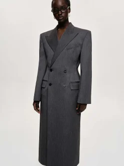 Source Unknown Vêtements D'Exterieur-Manteau Long Sablier Delphina, Anthracite
