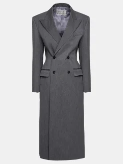 Source Unknown Vêtements D'Exterieur-Manteau Long Sablier Delphina, Anthracite