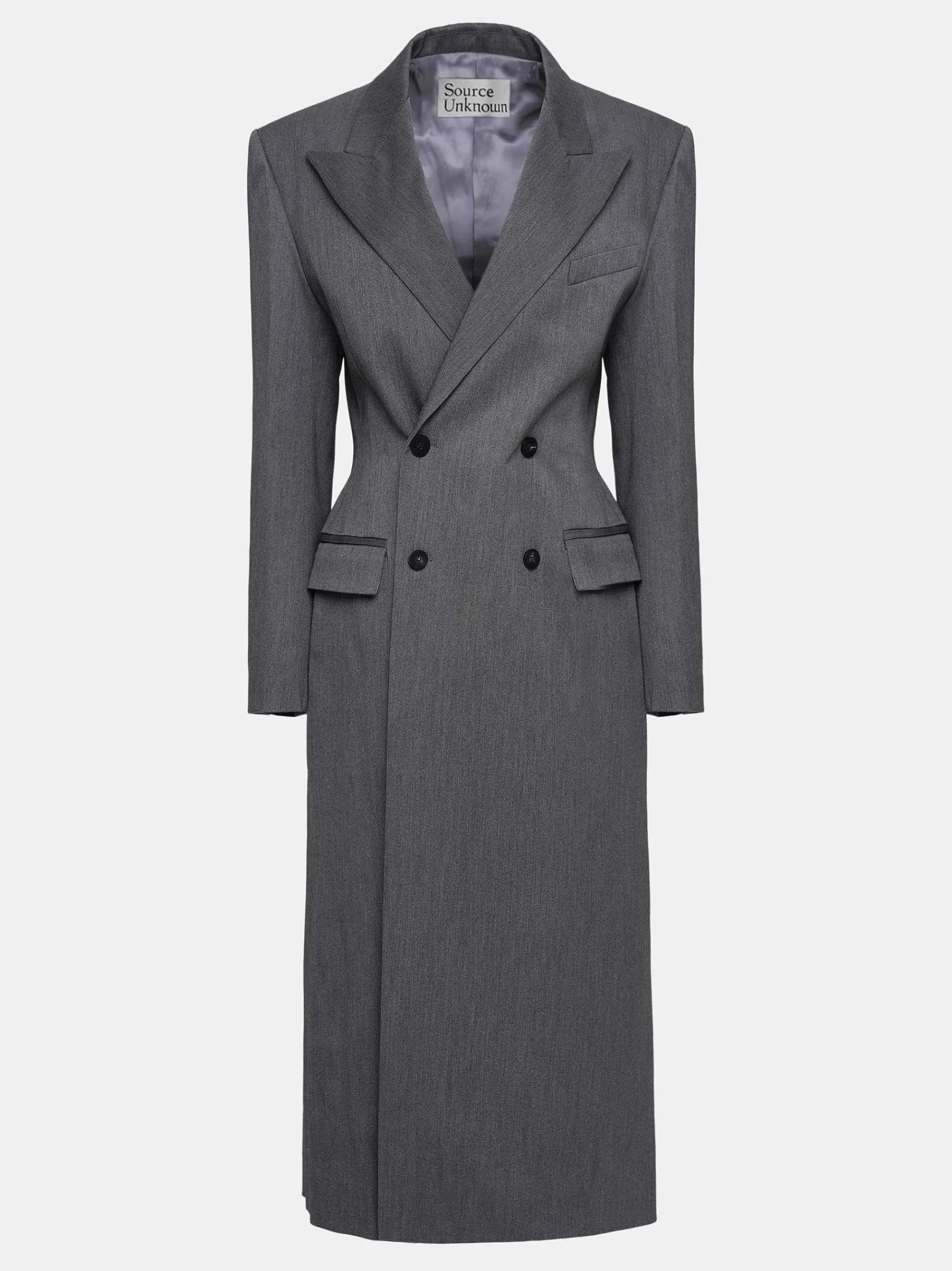 Source Unknown Vêtements D'Exterieur-Manteau Long Sablier Delphina, Anthracite
