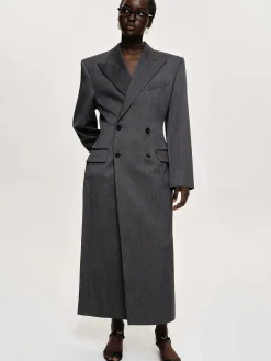 Source Unknown Vêtements D'Exterieur-Manteau Long Sablier Delphina, Anthracite