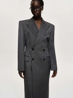 Source Unknown Vêtements D'Exterieur-Manteau Long Sablier Delphina, Anthracite
