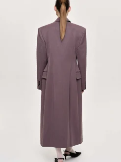 Source Unknown Vêtements D'Exterieur-Manteau Long Sablier Delphina, Gris Mauve