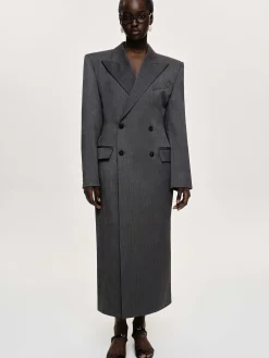 Source Unknown Vêtements-Manteau Long Sablier Delphina, Anthracite