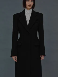 Source Unknown Vêtements D'Exterieur-Manteau Sablier Holin, Noir