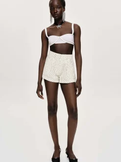 Source Unknown Bas-Micro Short Fleuri, Ivoire
