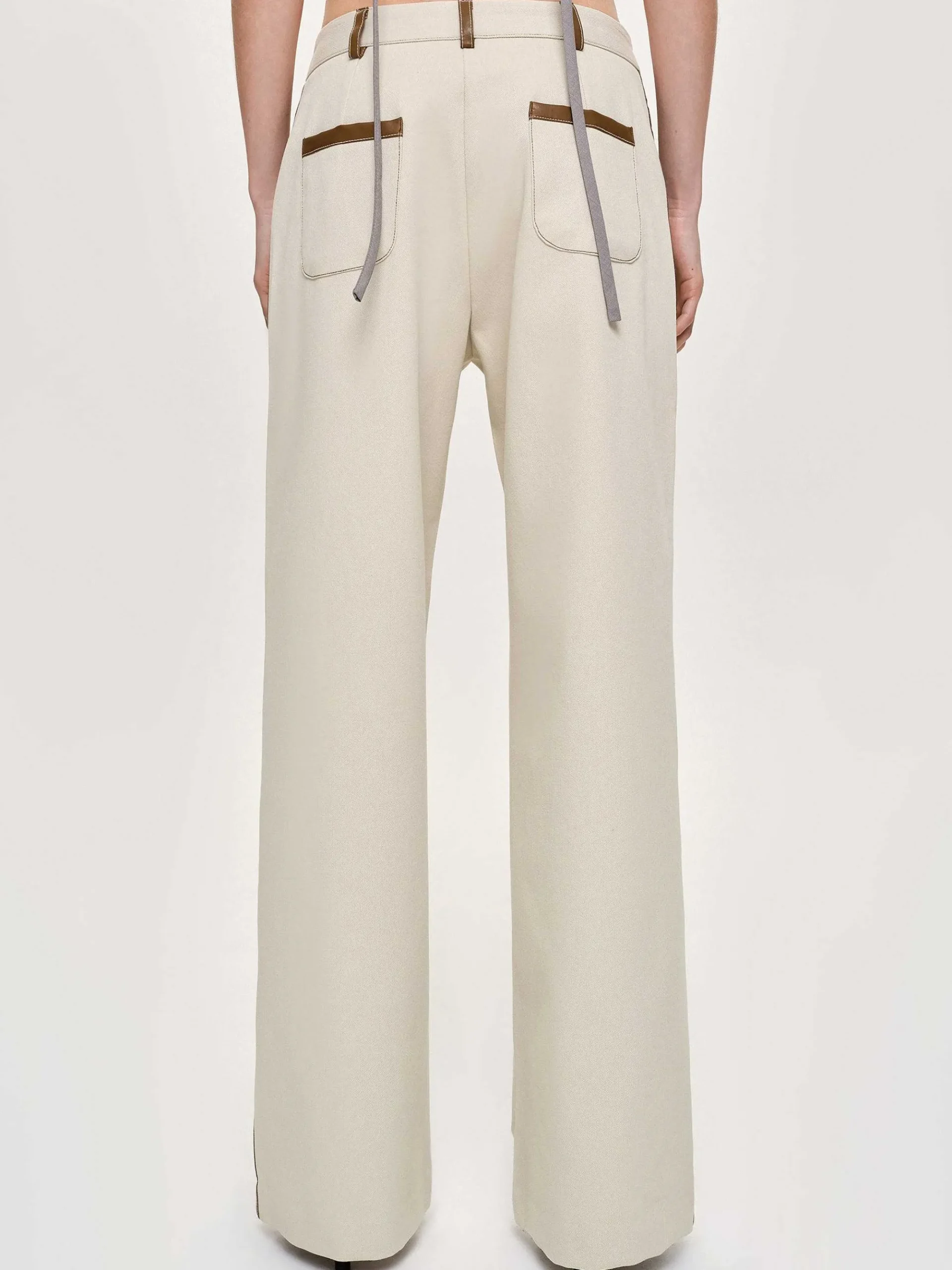 Source Unknown Bas-Pantalon A Finitions En Cuir, Toile