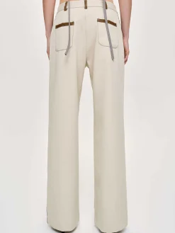 Source Unknown Coordonnées-Pantalon A Finitions En Cuir, Toile