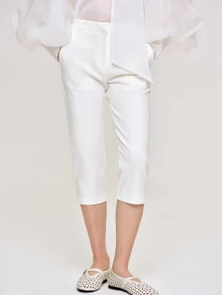 Source Unknown Vêtements-Pantalon Capri Slim, Blanc