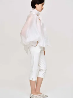 Source Unknown Vêtements-Pantalon Capri Slim, Blanc