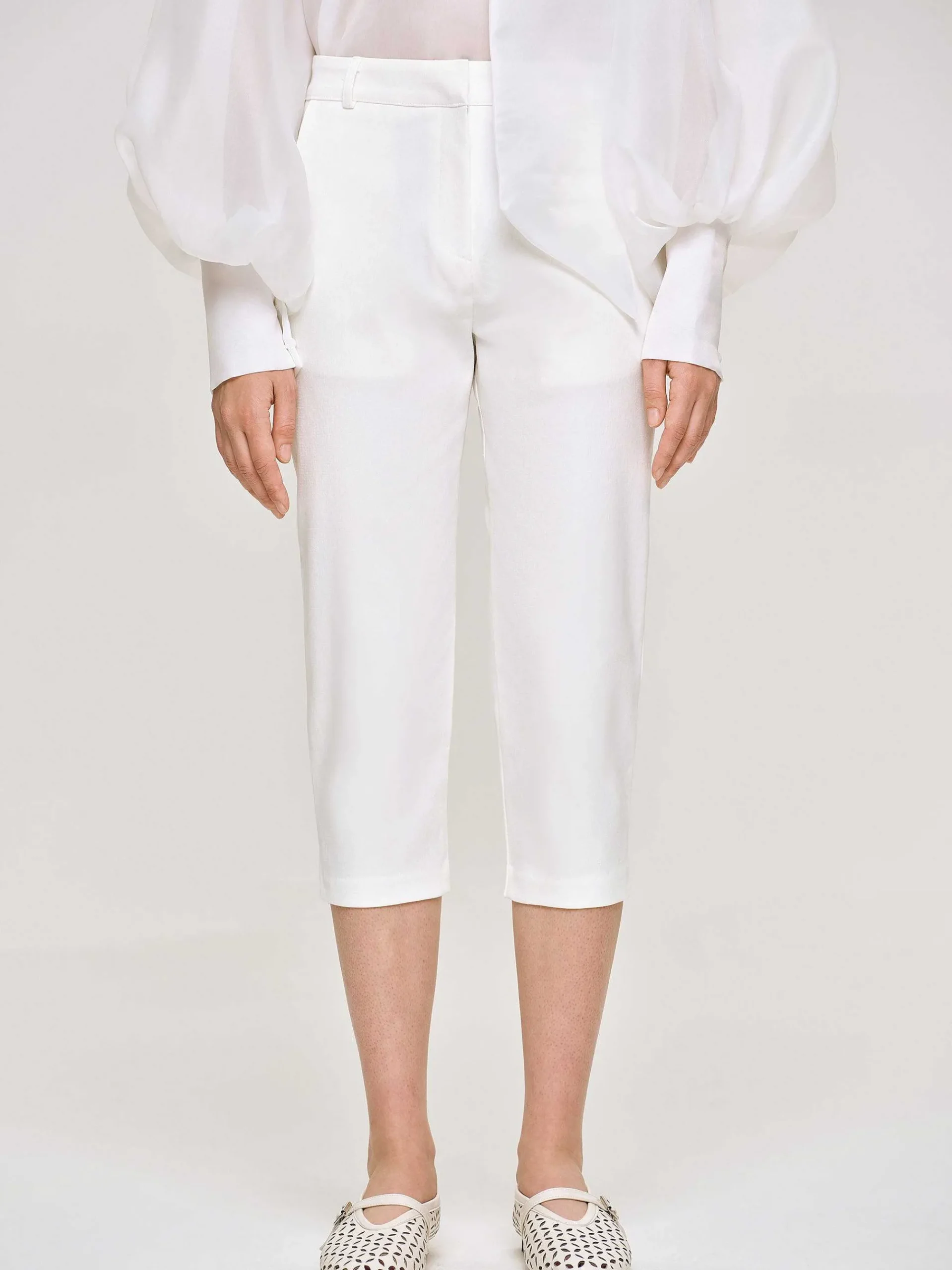 Source Unknown Bas-Pantalon Capri Slim, Blanc