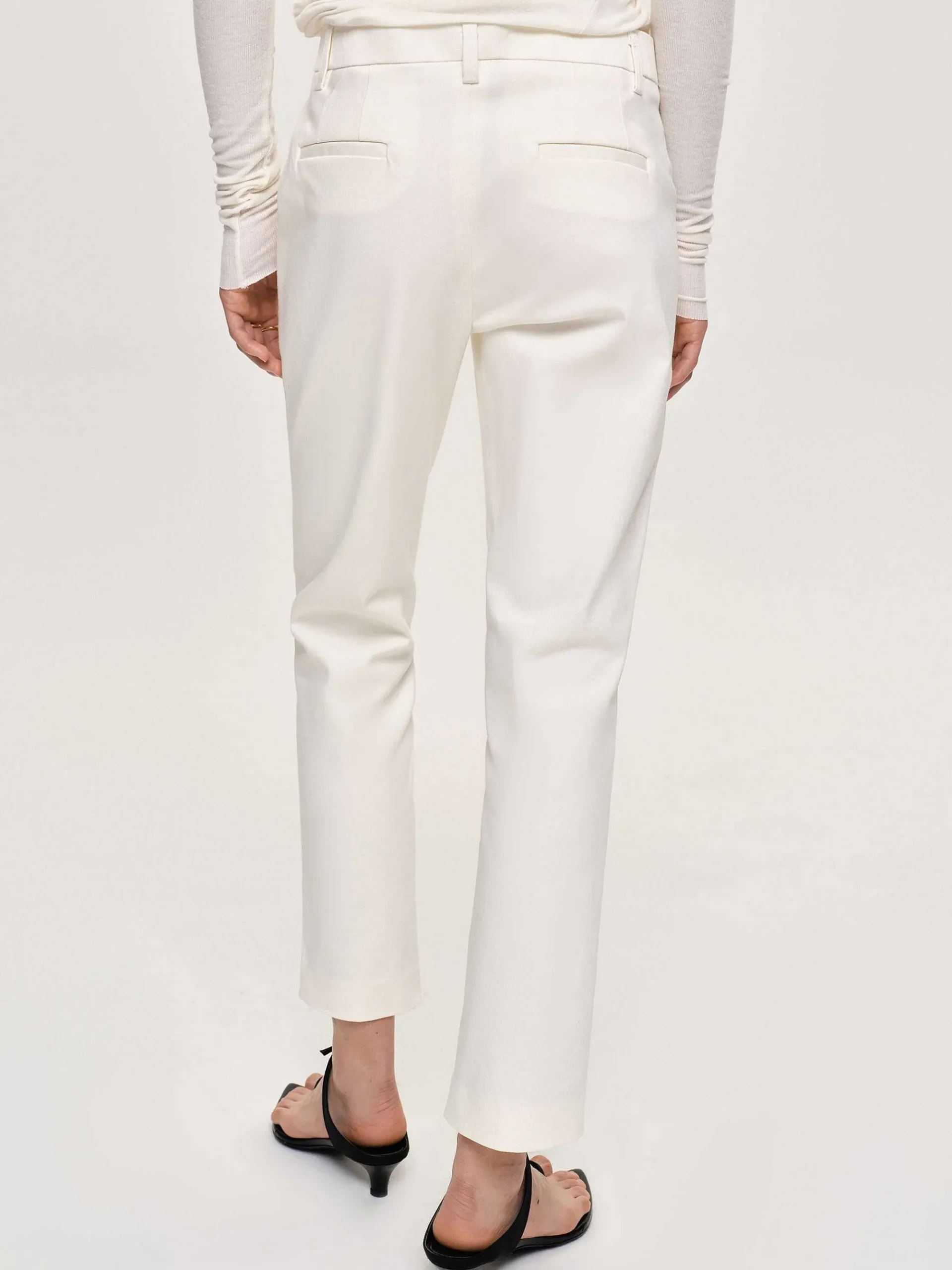 Source Unknown Vêtements-Pantalon Cigarette Court Droit, Ivoire